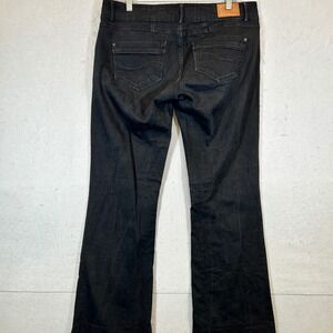 Cache Jeans Womens 34 Denim Collection Black Double Button Flare Bootcut